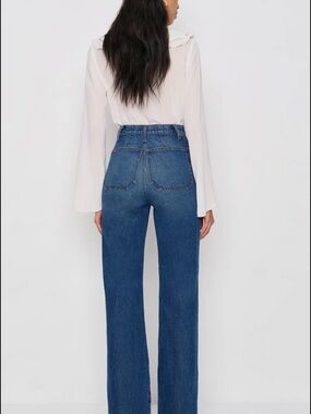 Reformation Alyssa Stretch High Rise Wide Leg Long Jeans size 26